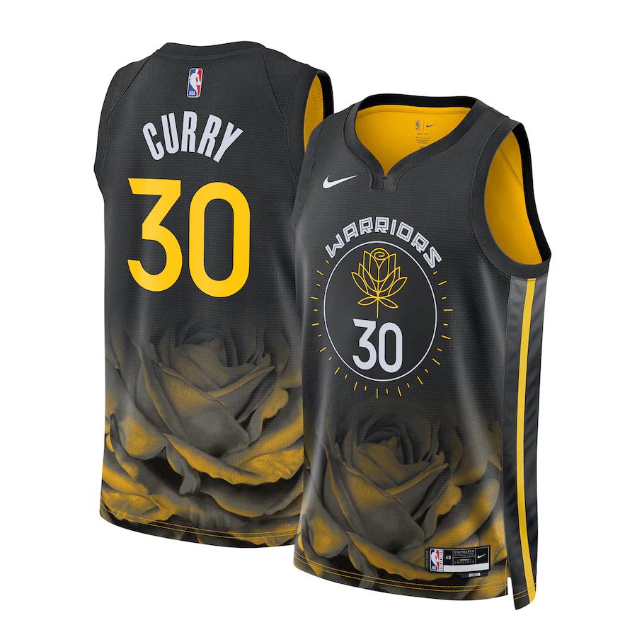 Men Golden State Warriors #30 Stephen Curry Nike Black City Edition 2022-23 Swingman NBA Jersey->customized nba jersey->Custom Jersey